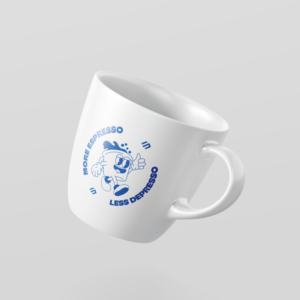 Taza Rubber "Less Depresso"